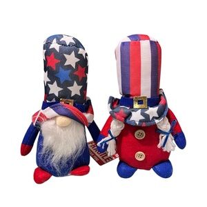 Patriotic 4th of July Gnome Plush Set New in Package